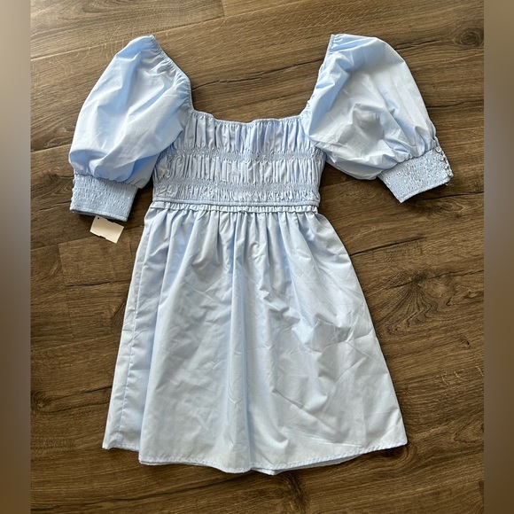 2/$60 NWT The impeccable pig light blue puff sleeve dress smock bodice small - Picture 7 of 9